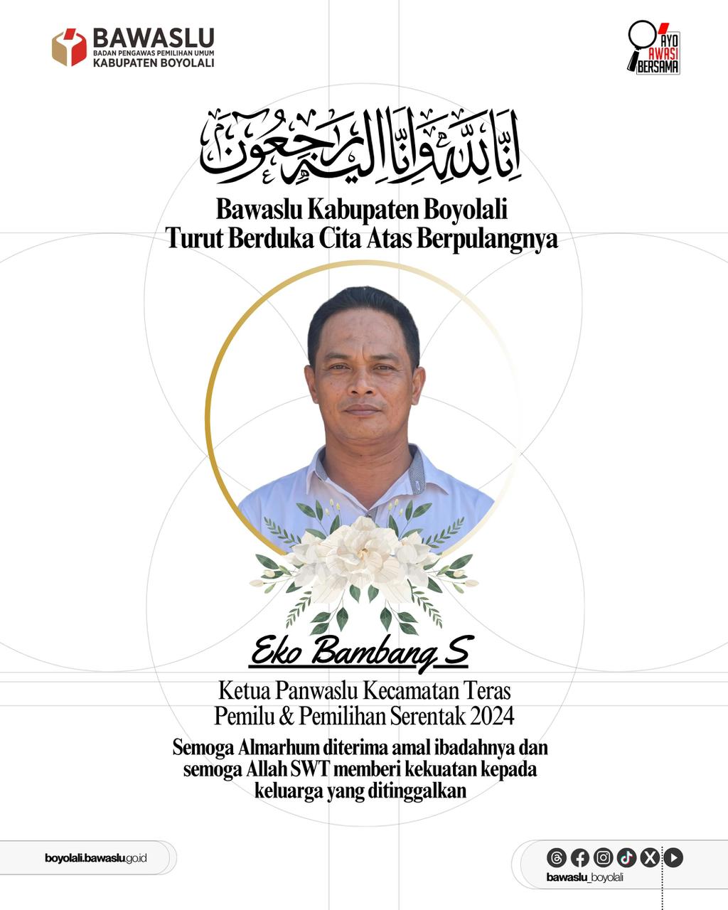 Flyer Almarhum Eko Bambang Setiawan.