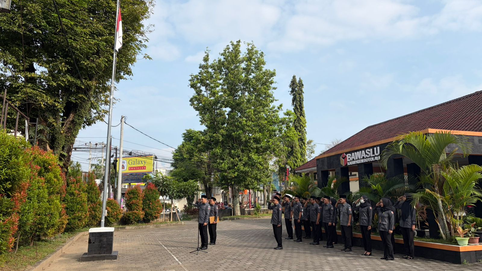 Suasana apel pagi Bawaslu Boyolali.