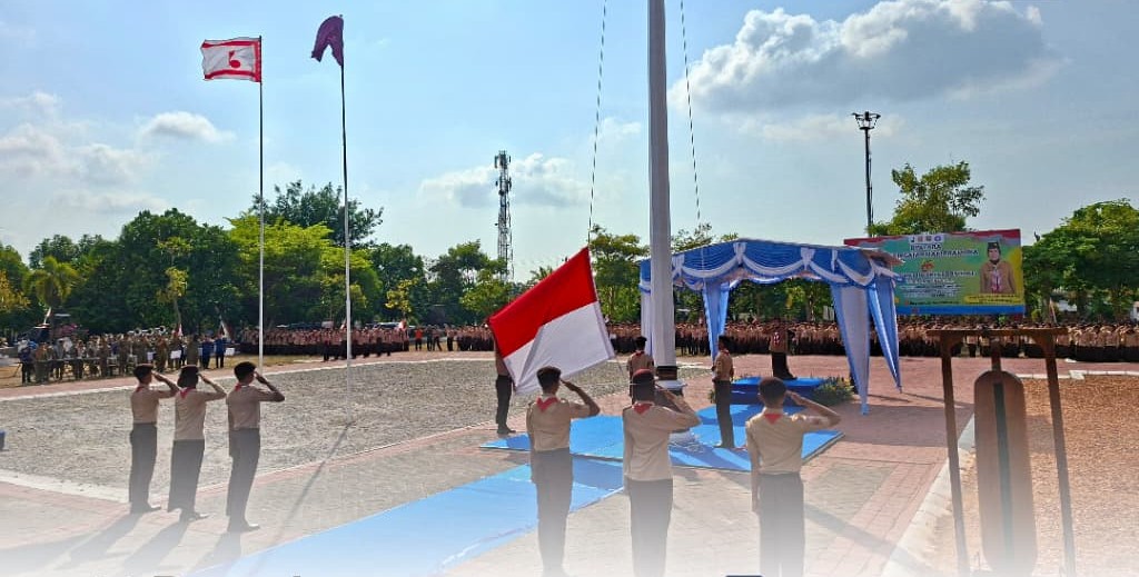 Suasana Upacara Hari Ulang Tahun Pramuka ke-65.