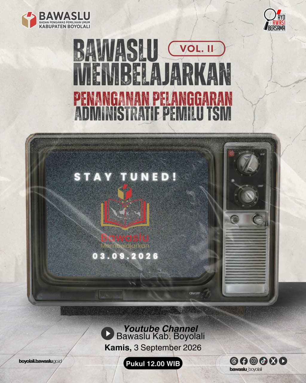 Flyer Bawaslu Membelajarkan Vol. II.