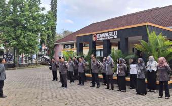 Bawaslu Boyolali Gelar Apel Pagi Sekaligus Evaluasi Kinerja