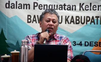 Panji Prasetyo saat menjadi narasumber di Kemah Bhakti Pengawasan.