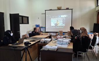 Bawaslu Boyolali saat mengikuti kegiatan secara daring.