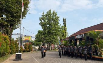 Suasana apel pagi Bawaslu Boyolali.