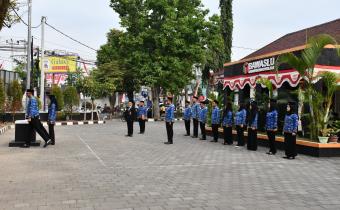 Suasana upacara bendera Bawaslu Boyolali.