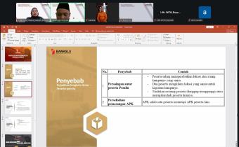 Jajaran Bawaslu Boyolali saat menyampaikan materi kelas sengketa melalui zoom.